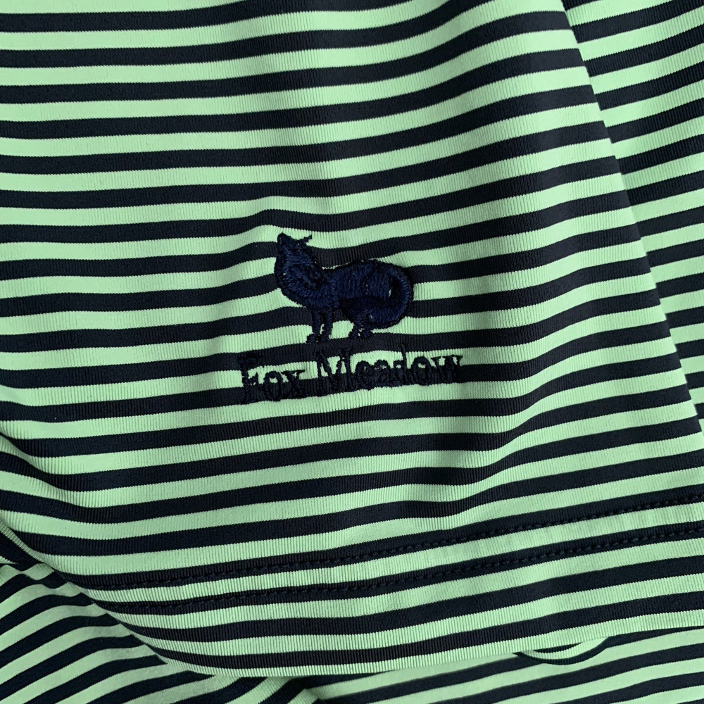 FootJoy Golf Polo Men XL Performance Shirt Blue Neon Striped Stretch Fox Meadow - Picture 6 of 7